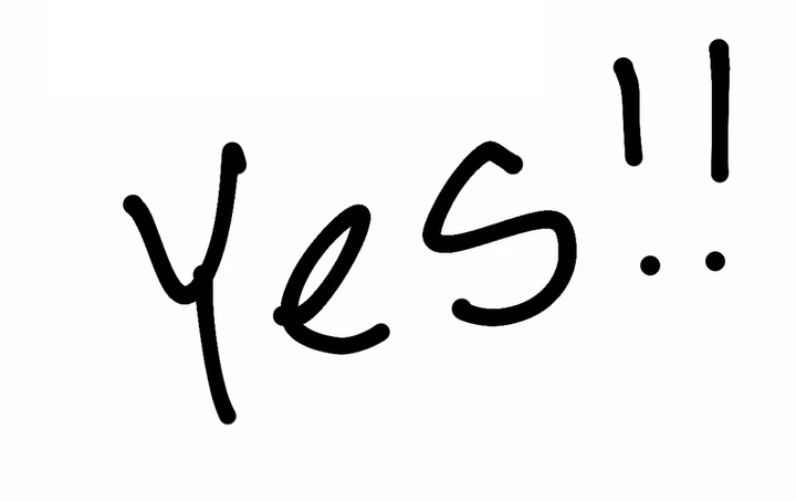 'Yes!!' in jimin's handwriting